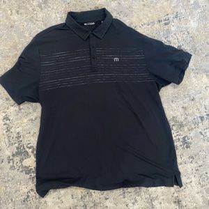 Travis Mathew polo.  Black with light striped